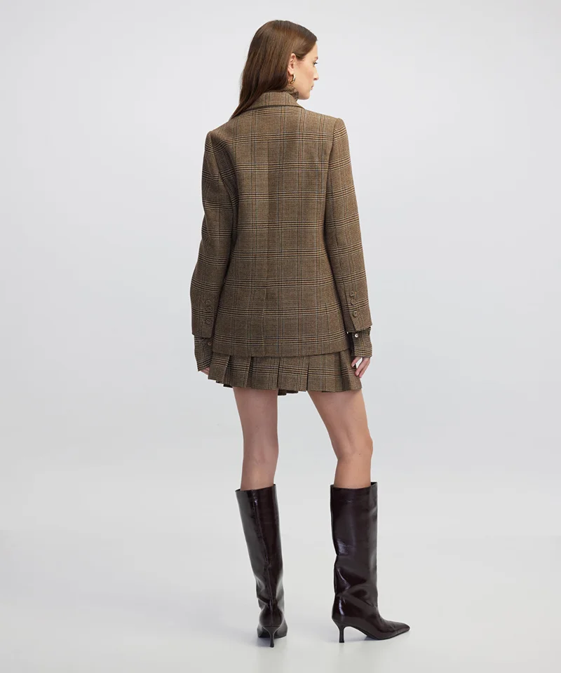 Ipekyol  Plaid Blazer with Brooch for Women | Best Price UAE